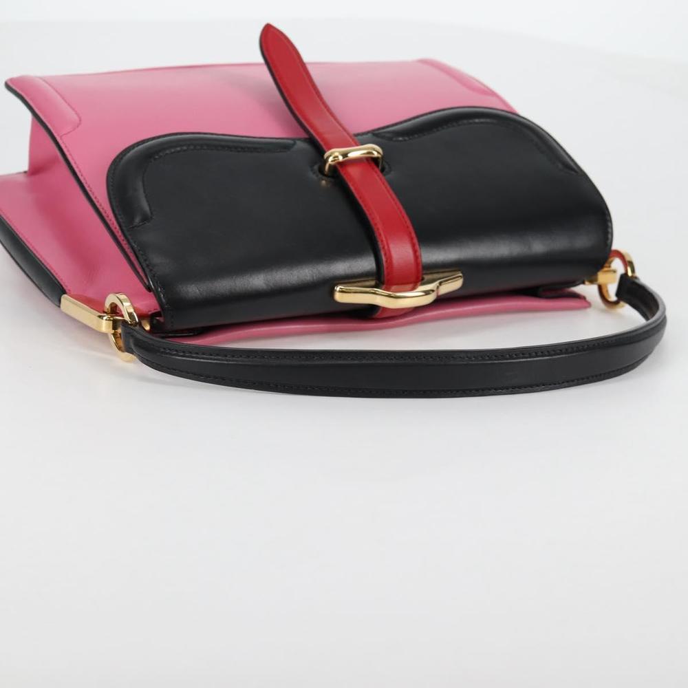 PRADA Bell Hand Bag Leather 2way Pink Gold Auth 141818M - Picture 7 of 16